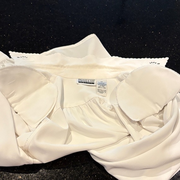 Vintage Christie & Jill Petite Elegant White Long Sleeve Blouse - Picture 8 of 10